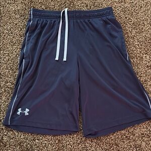 Under Armour Men's Navy Athletic Shorts with Gray Accents